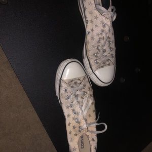 Converse all star low rise white silver stars m6w8
